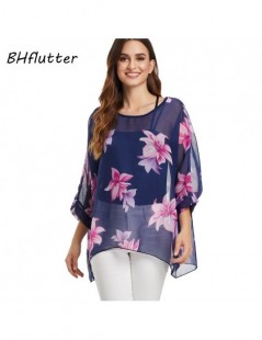 Blouses & Shirts Women Blouse 2019 New Fashion Floral Print Boho Summer Tops and Blouses Batwing Casual Chiffon Shirts bluzki...