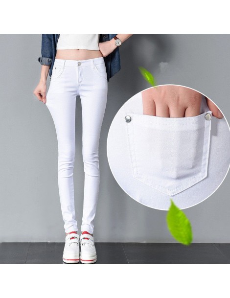 Pants & Capris Women Pants Candy Jeans 2018 Spring Fall Pencil Pants Slim Casual Female Stretch Trousers White Jeans pantalon...