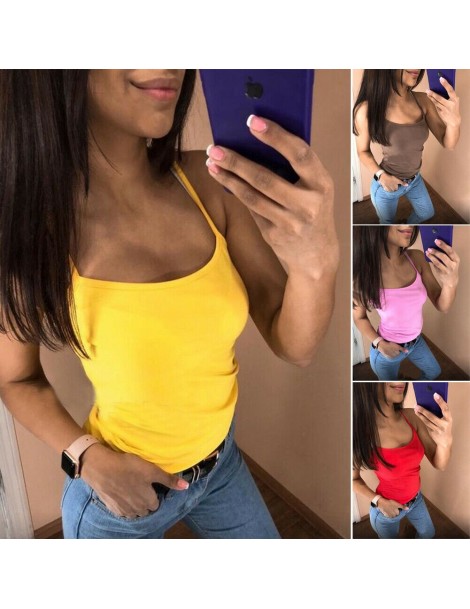 Tank Tops 2019 Sexy Women Casual Tank Top Vest Blouse Sleeveless Top Shirts Cami Tops Summer Plain Vintage Soft Fashion Cloth...
