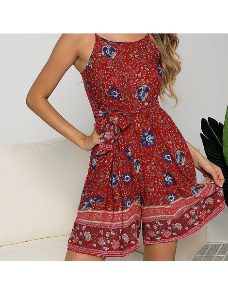 Rompers Fashion Cotton Casual Flower Print Sleeveless Jumpsuits Summer Sexy Comfortable For Women 2019 Hot Sale Jumpsuits - U...