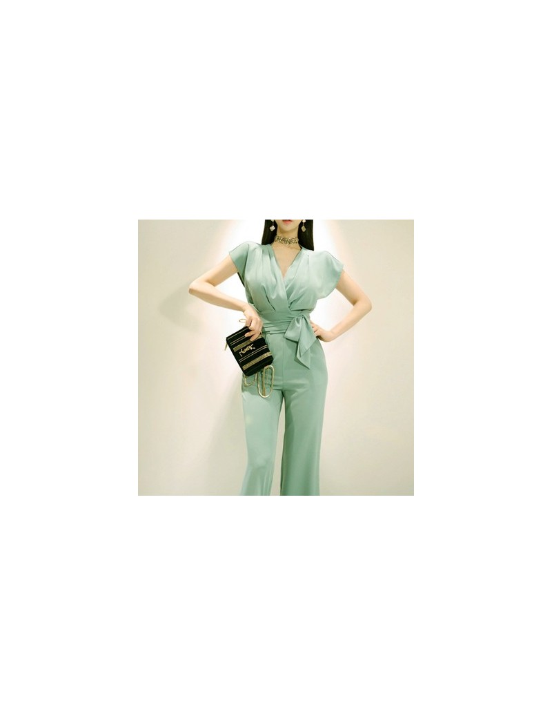 Women's Sets Two piece set Women Tops and pants Set Casual Bandage Office Lady suits set - Green - 4P4135196894-1 $51.85