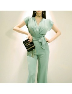 Women's Sets Two piece set Women Tops and pants Set Casual Bandage Office Lady suits set - Green - 4P4135196894-1 $54.14