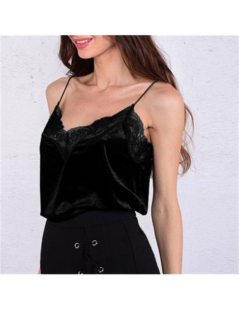 Camis Sexy Women Clothing Tops Summer Vest Sleeveless Lace Strap Velvet Shirt V Neck Casual Tank Top Clothes Women Custume Cl...