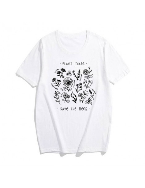 T-Shirts Bee Kind Pocket Print Tshirt Women Save The Bees Graphic Tees Girls Summer Tumblr Outfit Fashion Top - 527 - 4M41686...