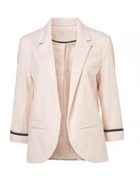 Blazers 2018 Candy color seven-point sleeves small suit commuter models slim women blazers - Beige - 4Y3035194332-1 $13.44
