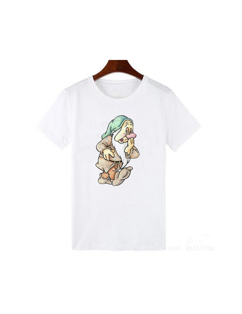 T-Shirts Summer Tops Women Clothing Cute 7 Dwarfs Loose Tshirt Cartoon 3d Print Tshirt Short Sleeve Tee Shirt - WTQ0134-white...