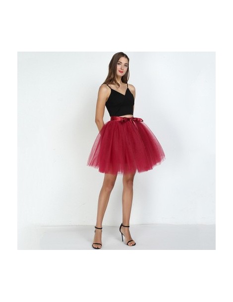 Skirts 7Layered 50cm Tutu Tulle Skirts Womens High Waist Swing Dolly Ball Gown Underskirt Mesh Summer Midi Skirt Faldas Saias...