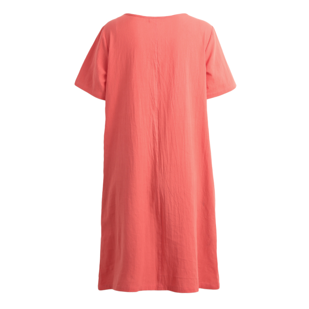 4XL 5XL Plus Size Womens Clothing Cotton Vintage Summer Dress Contrast ...