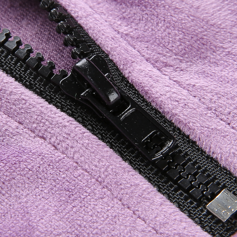 Cropped Velvet Turtleneck Sweatshirt Women Zipper Long Sleeve Pullover ...