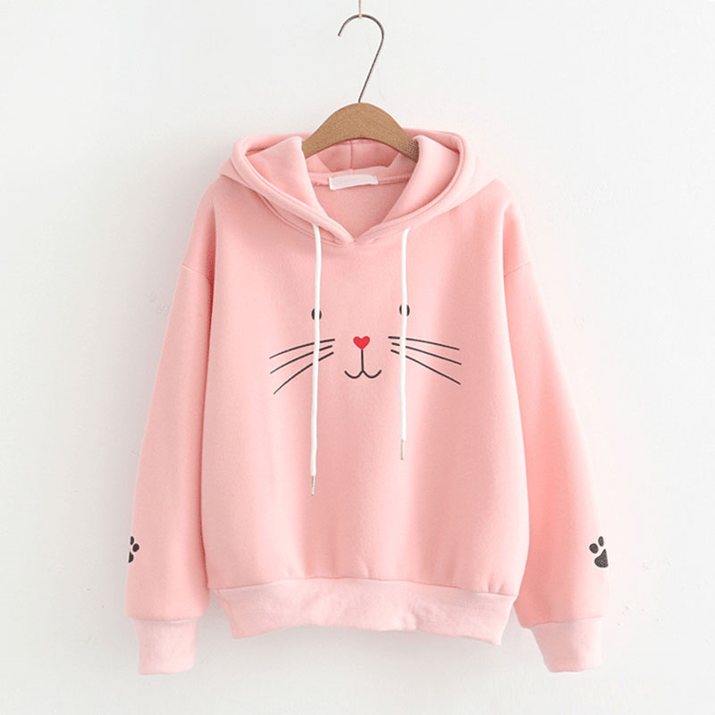 Sweatshirt Cat Print Kawaii Clothes Women Hoodie Poleron Mujer 2019 ...