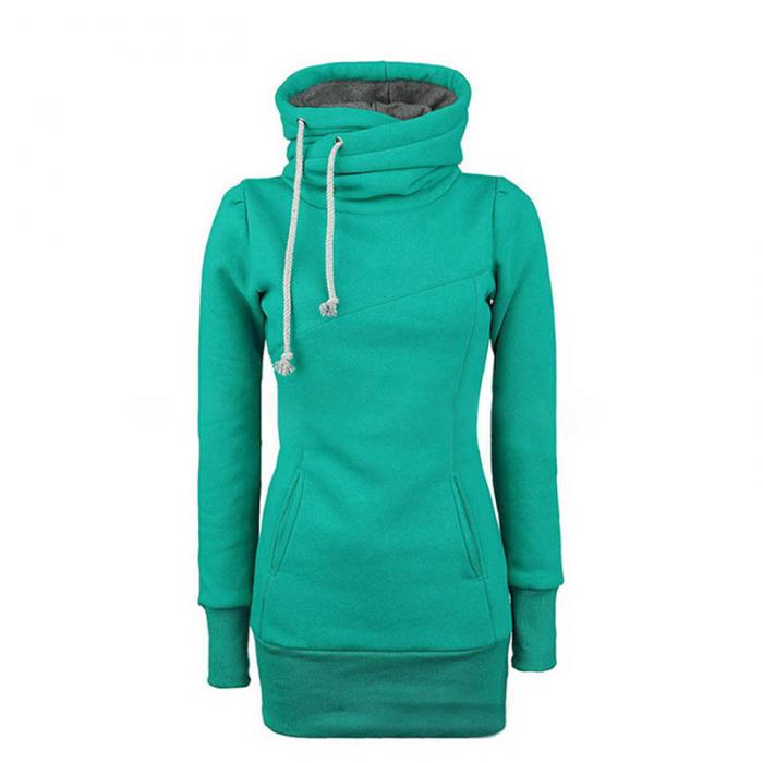 New Women Lady Top Hoodie Long Sleeve Drawstring Pocket Solid Color For ...