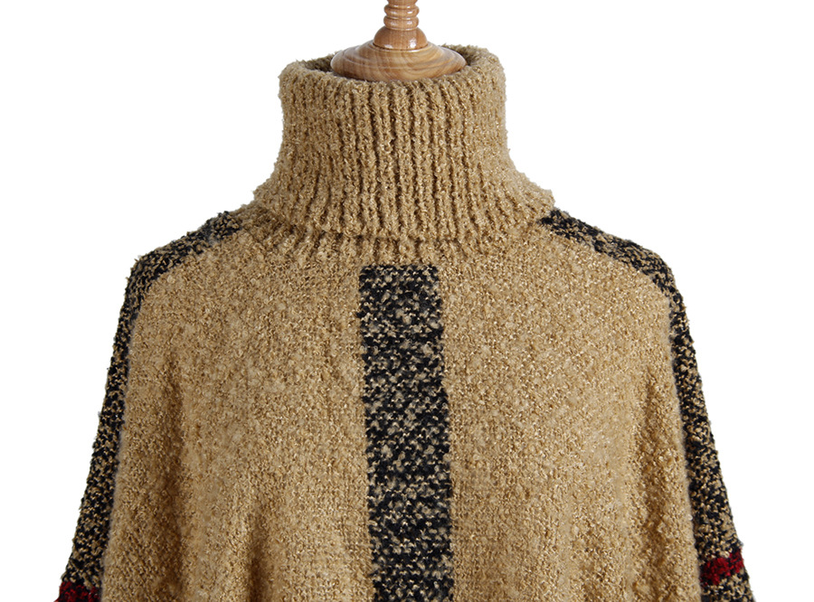 Poncho Style Coat Autumn Winter Poncho Knitting Turtleneck Women Long ...