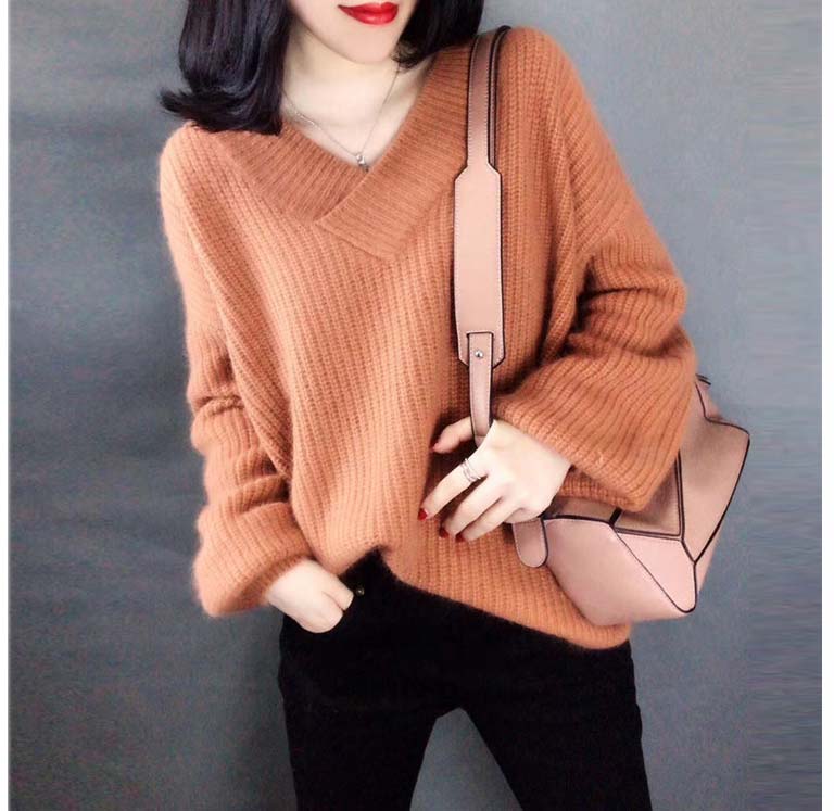 2019 New Korean lantern Long sleeves sweater women's loose Sweater ...