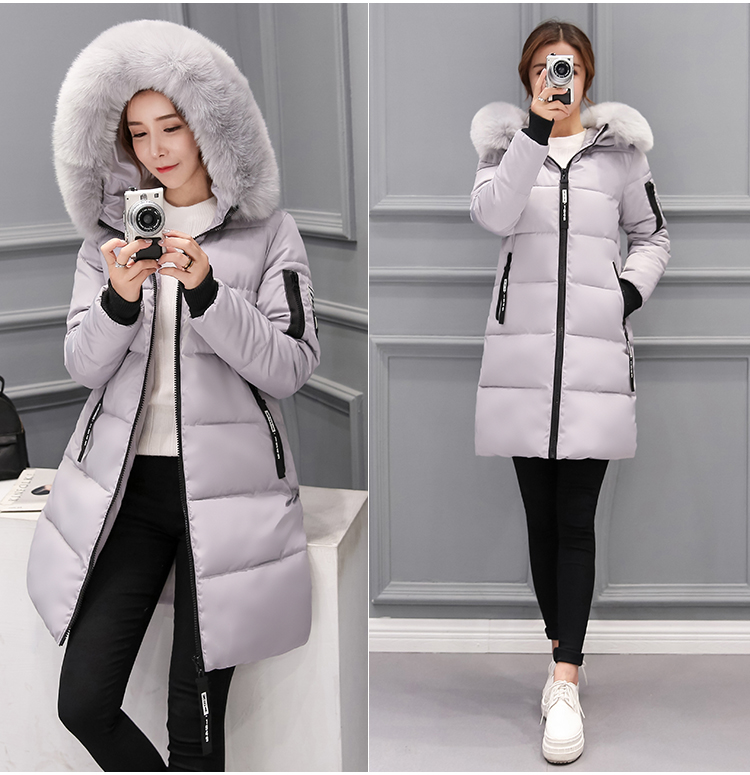 2018 New Fashion Women Winter Jacket With Fur collar Warm Hooded Female ...