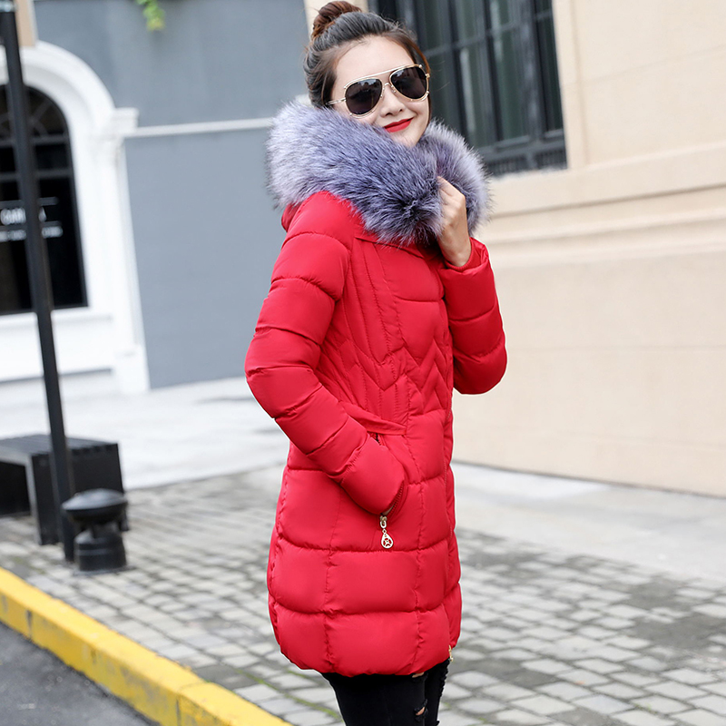 2019 New Long Parkas Female Winter Coat Women Fake Fur Collar Winter ...