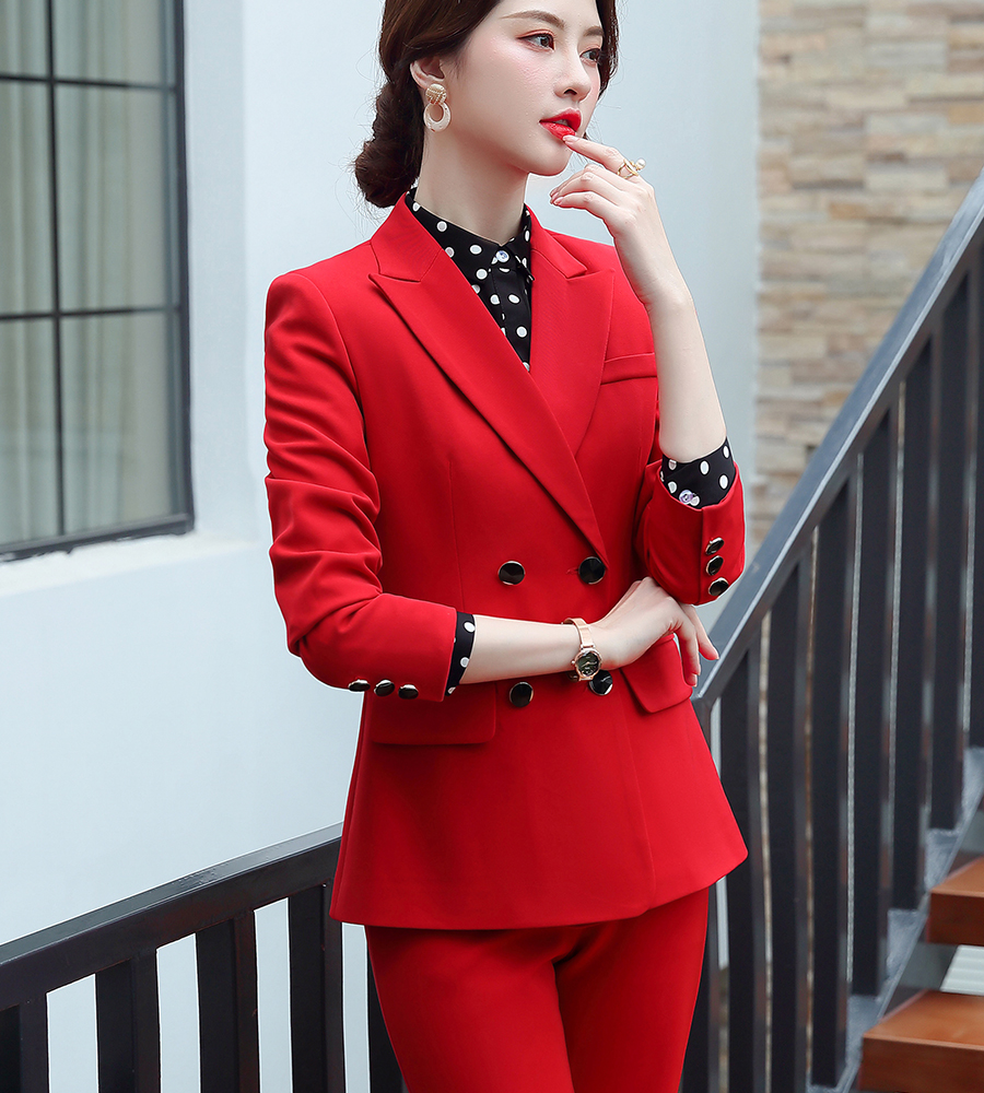 Elegant Long ladies blazer with buttons Women Solid Jacket of high ...