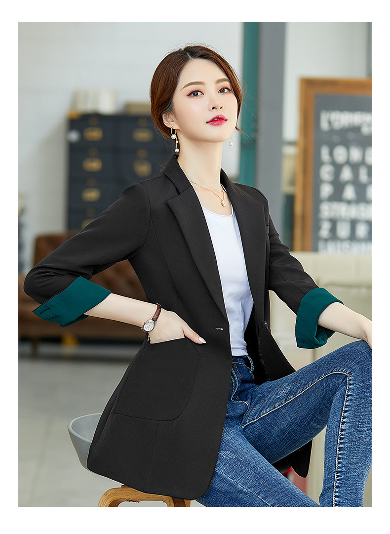 Korean Fashion Blazer Women Outerwear Autumn Women's Blazers Black ...